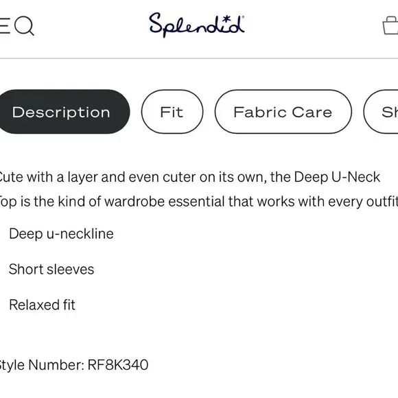 Splendid Sloane Scoop Tee Black Small - Picture 8 of 8